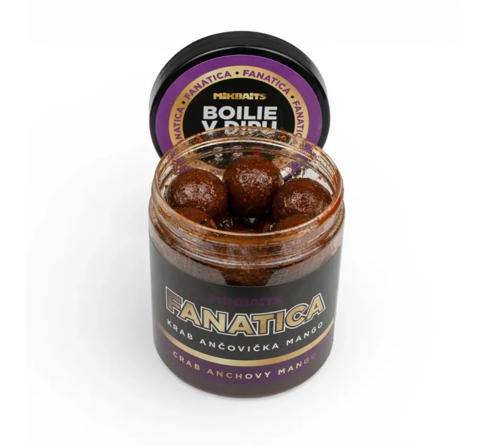 Mikbaits Boilie v dipu Fanatica Krab Ančovička Mango 250ml