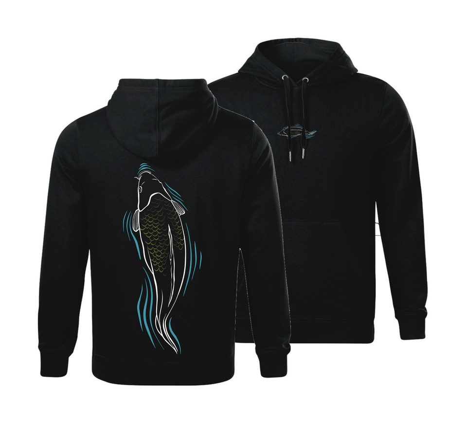 Giants Fishing Mikina pánská černá Kapr u hladiny