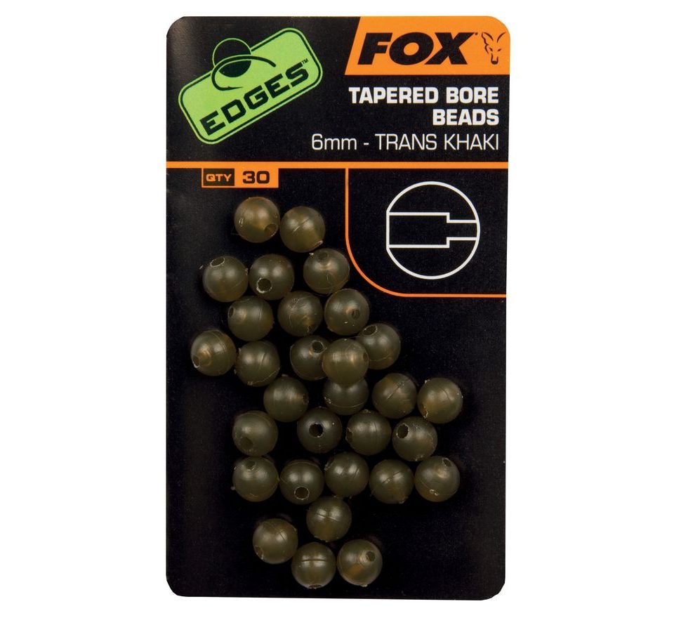 Fox Gumové korálky Edges Tapered Bore Beads 6mm 30ks