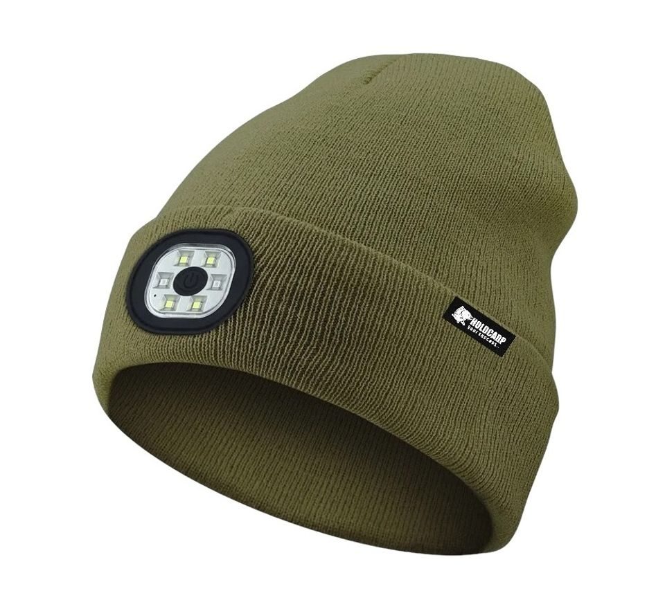 Holdcarp Zimní čepice LED Light Beanie zelená