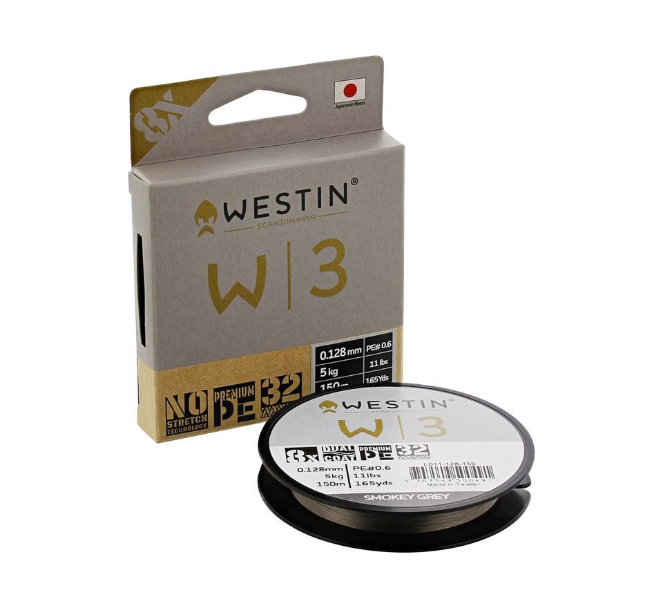 Westin Šňůra W3 8-Braid Smokey Grey 150m