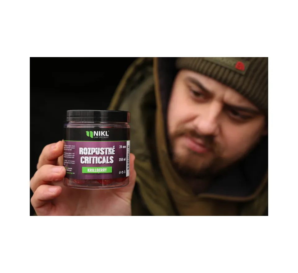 Nikl Rozpustné Criticals boilie Krill Berry 250ml