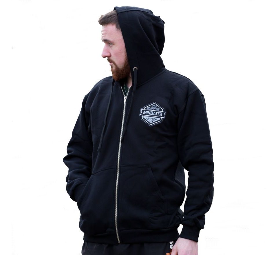 Mikbaits Mikina Fans Team černá s kapucí