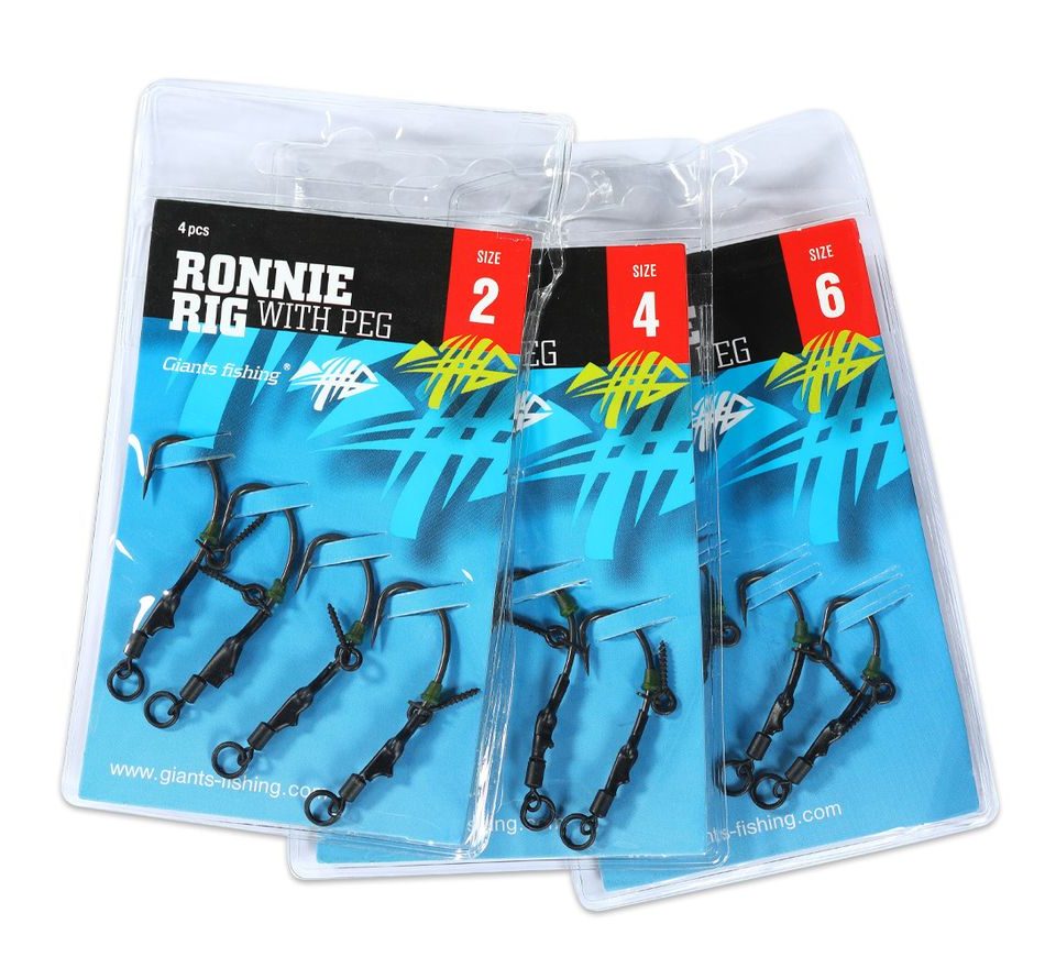 Giants Fishing Kaprový nadväzec Ronnie Rig with Peg 4ks