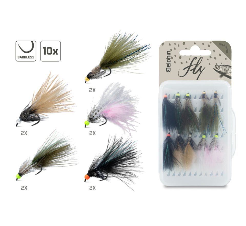 Delphin Sada umělých mušek Fly Wild trout 10ks