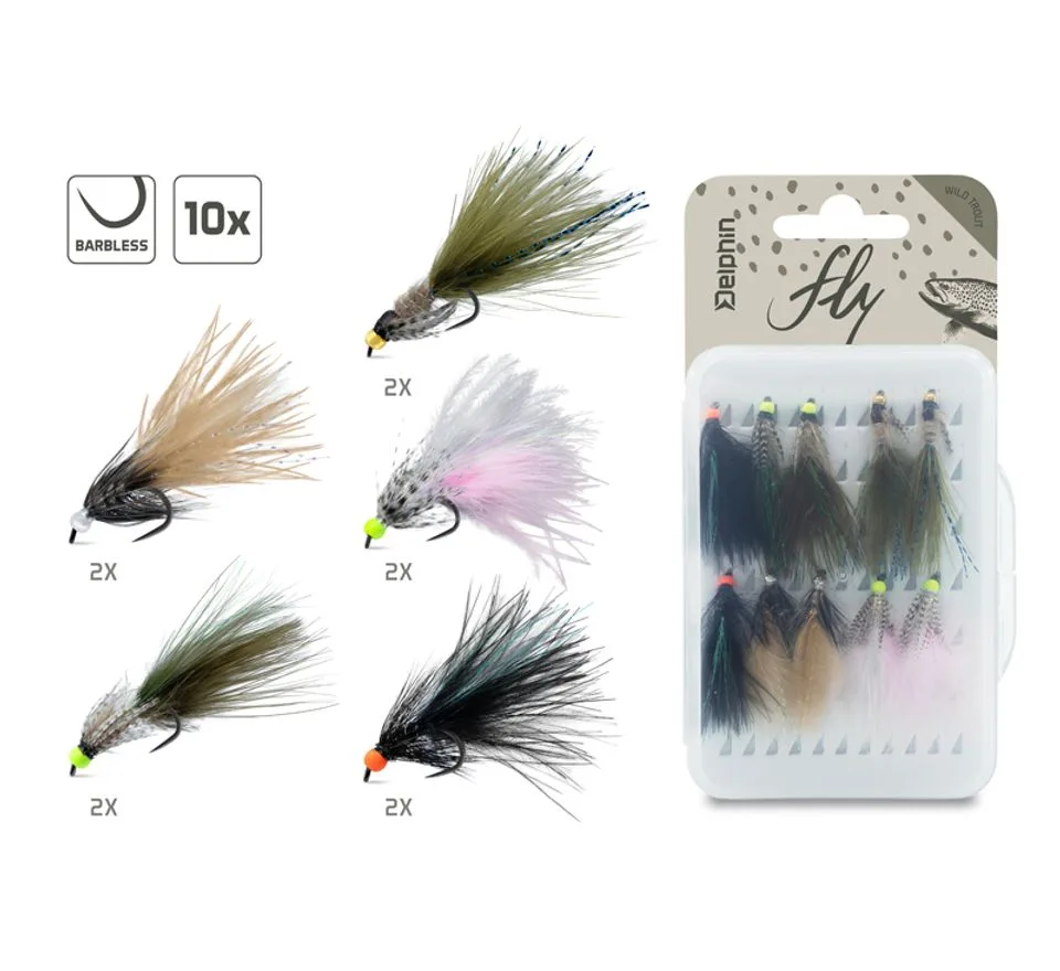 Delphin Sada umělých mušek Fly Wild trout 10ks