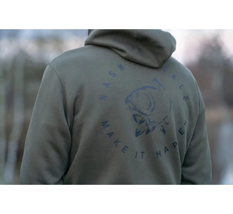 Nash Mikina Make It Happen Carp Logo Hoody Green