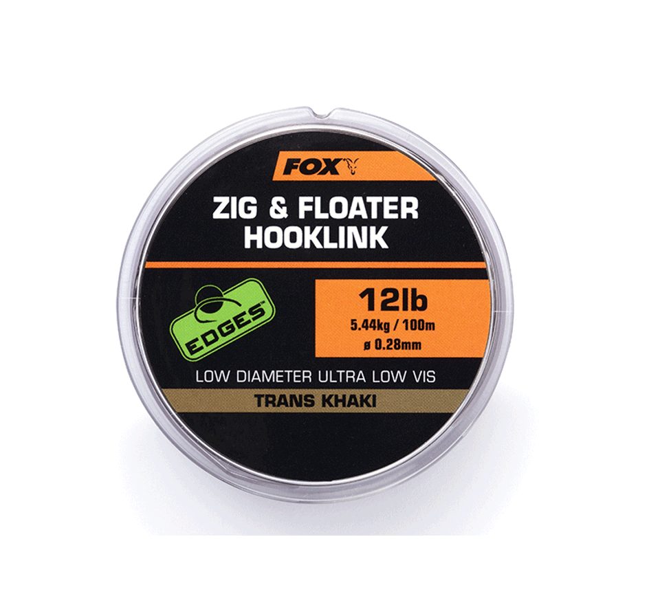 Fox Plovoucí vlasec Zig & Floater Hooklink Trans Khaki 100m