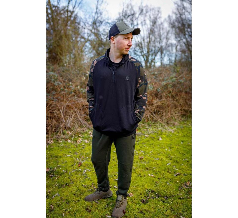 Fox Mikina LW Black/Camo QTR ZIP