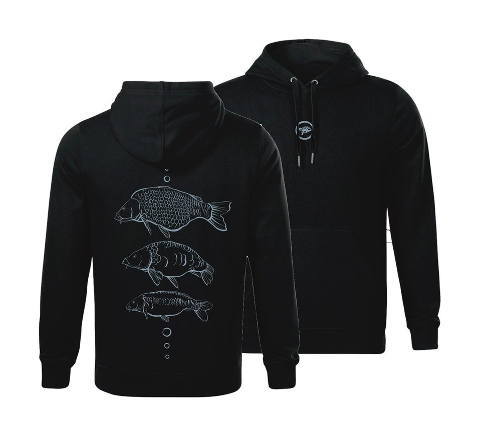 Giants Fishing Mikina pánská černá Tři kapři