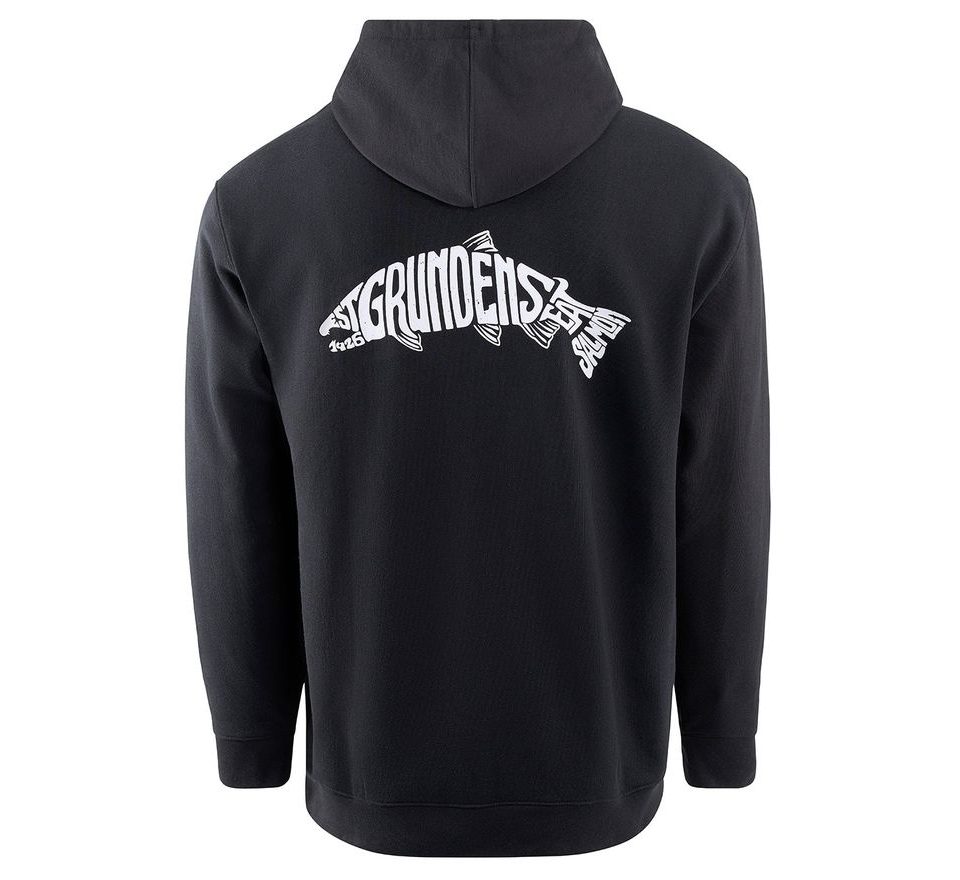 Grundéns Mikina Eat Your Words DWR HD Hoodie Black Salmon Graphic