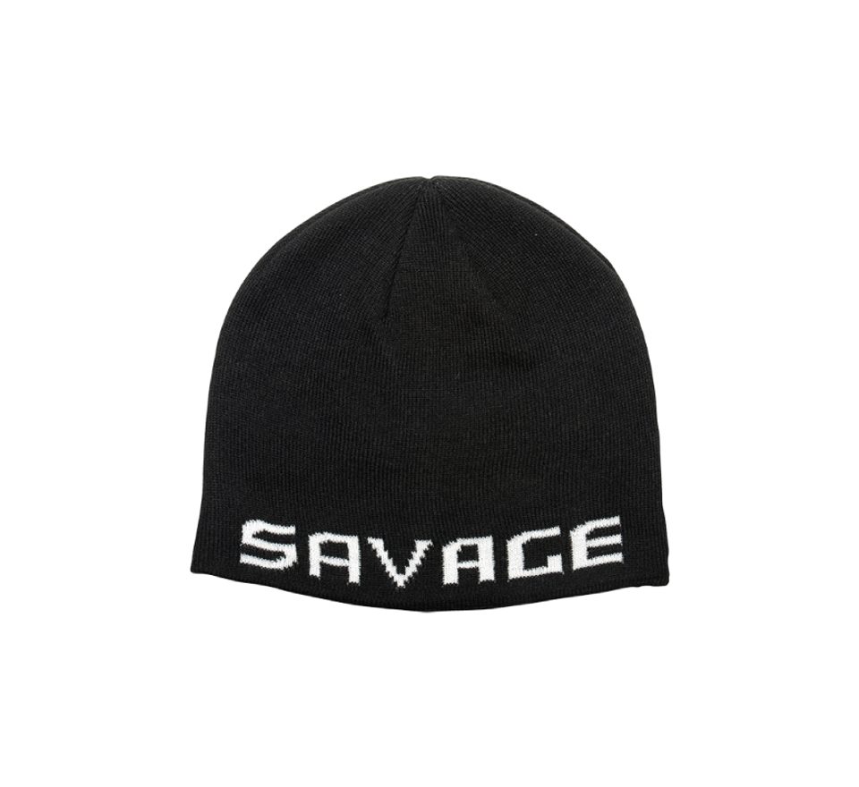 Savage Gear Zimní čepice Logo Beanie Black/White