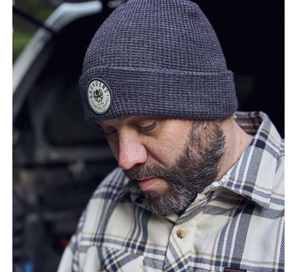 Grundéns Anchor Waffle Beanie Navy O/S