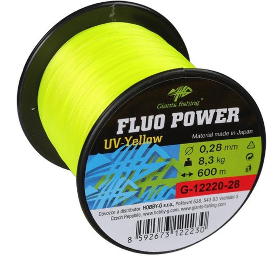 Giants fishing Vlasec Fluo Power UV-Yellow 600m