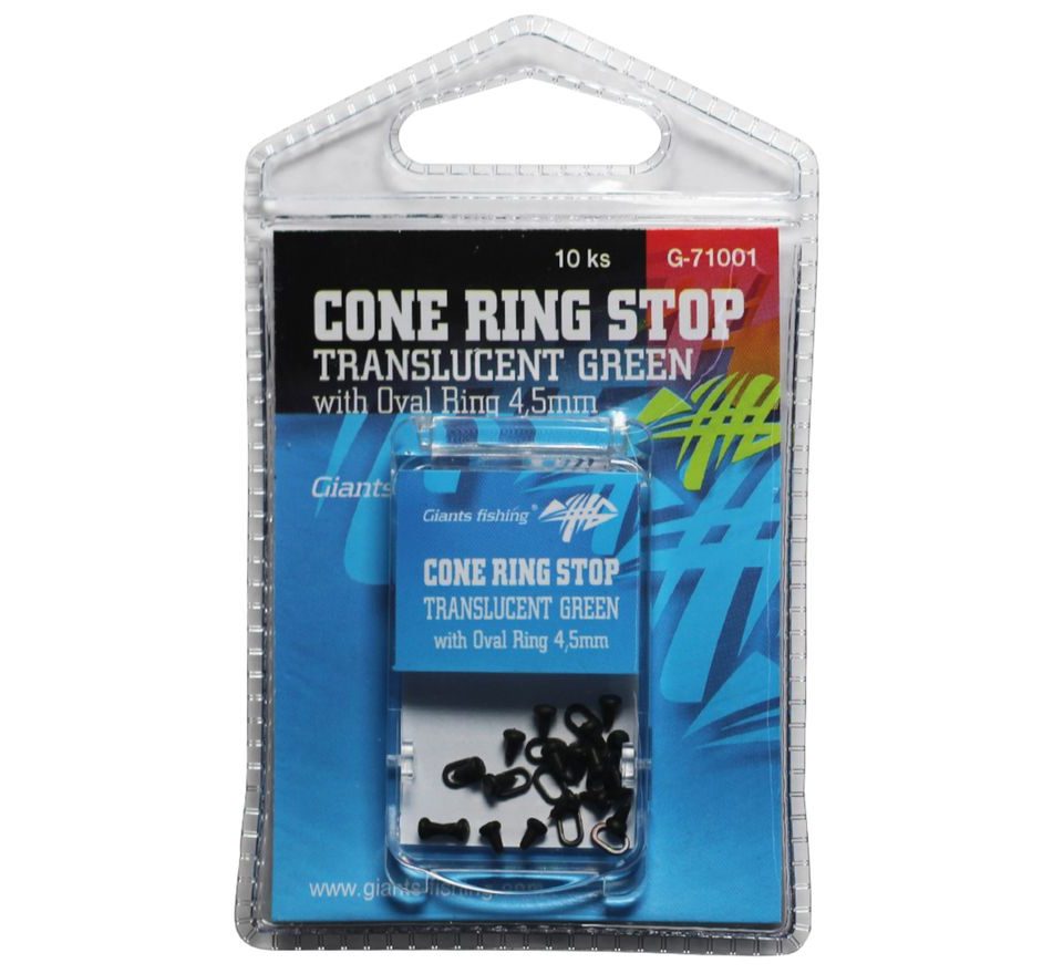 Giants Fishing Slídová zarážka s kroužkem Cone Ring Stop Translucent Green with Oval Ring 4,5mm