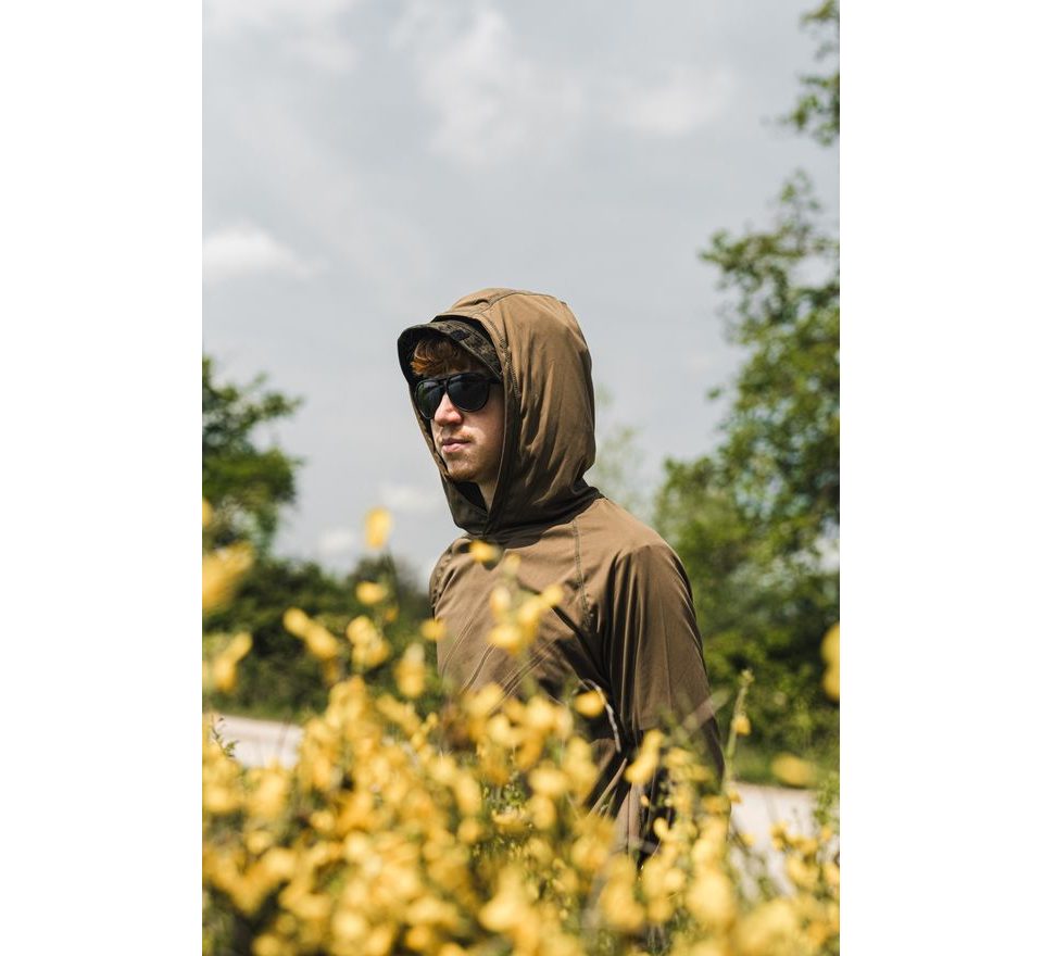 Korda UV triko UPF Hooded Top Dark Khaki