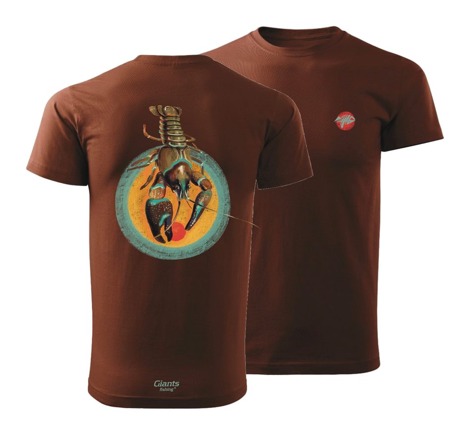 Giants fishing Tričko pánské hnědé Rak