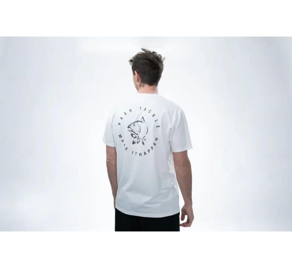 Nash Triko Make It Happen Carp Logo T Shirt Ecru