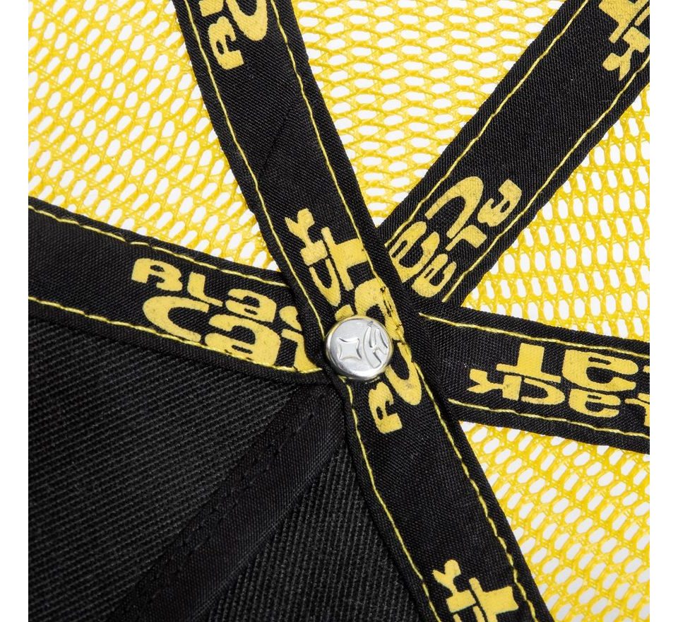 Black Cat Kšiltovka Black and Yellow Trucker Cap