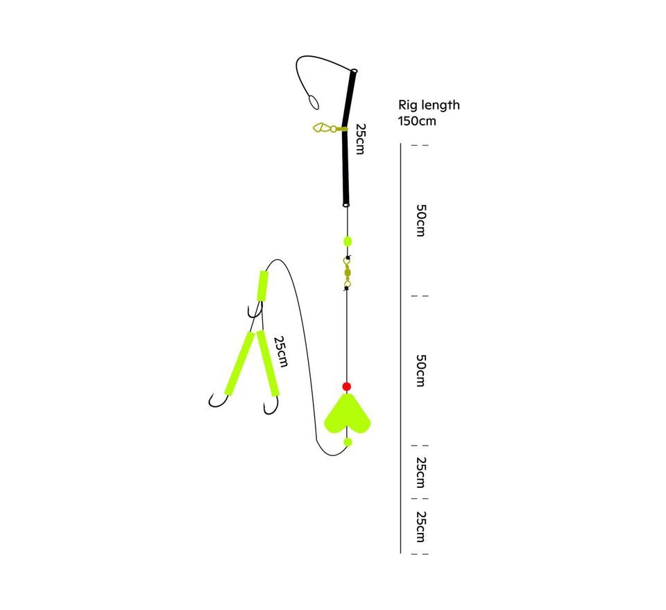 Kinetic Náväzec Sabiki Halibut Glider veľ.10/0-5/0 Glow