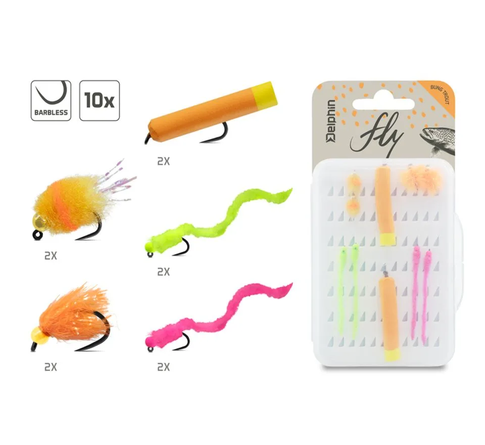 Delphin Sada umělých mušek Fly Bung trout 10ks