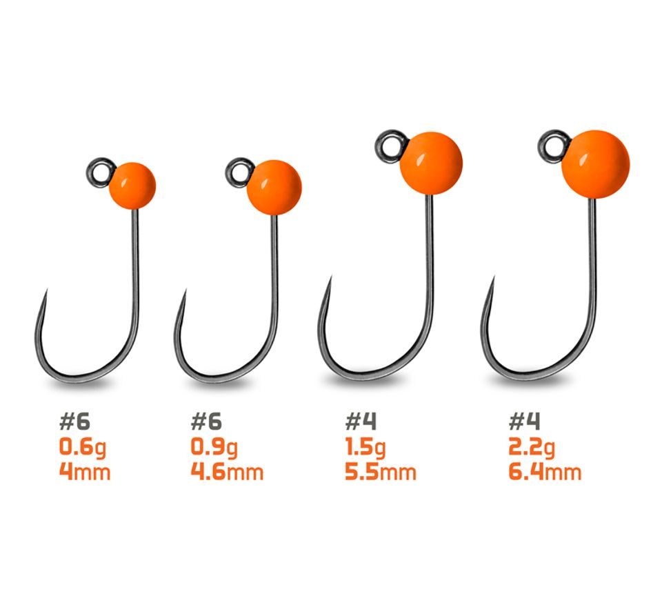 Delphin Jigové hlavičky Wolframové T-Area BL Fluo Oranžové 5ks