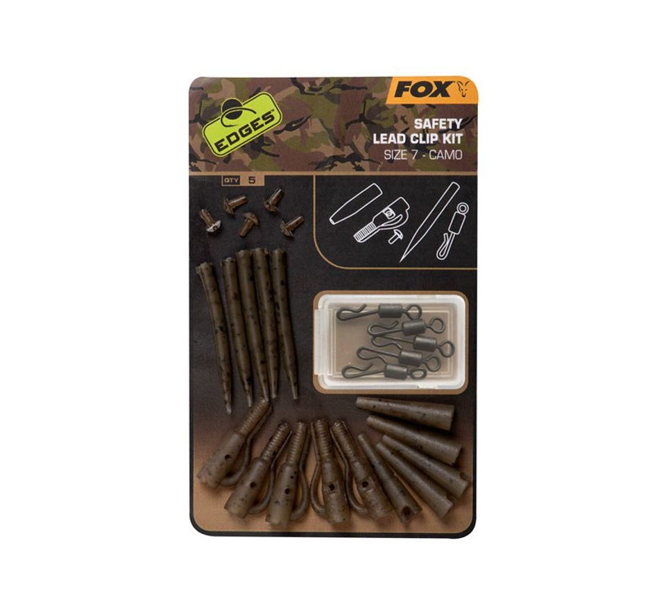 Fox Závěs na olovo Edges Camo Safety Lead Clip Kit vel.7 5ks