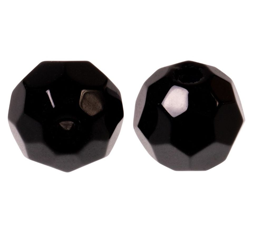 Zeck Sklenené koráliky Faceted Glass Beads Black