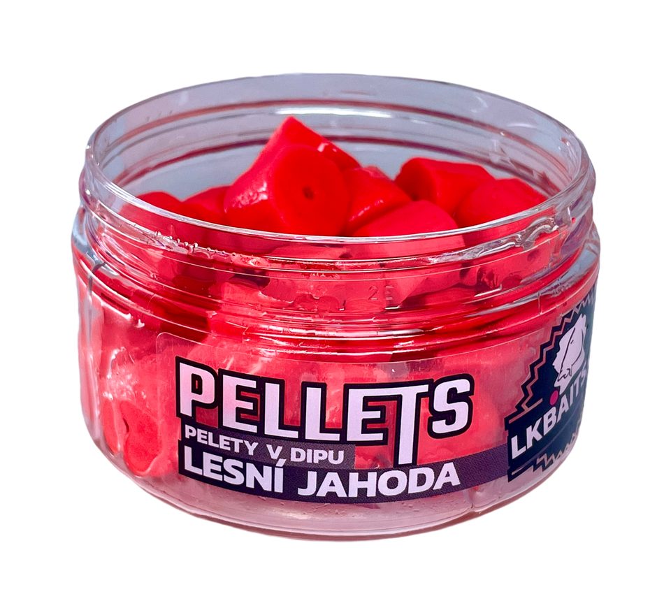 LK Baits Pelety v dipu Lesní Jahoda 60g