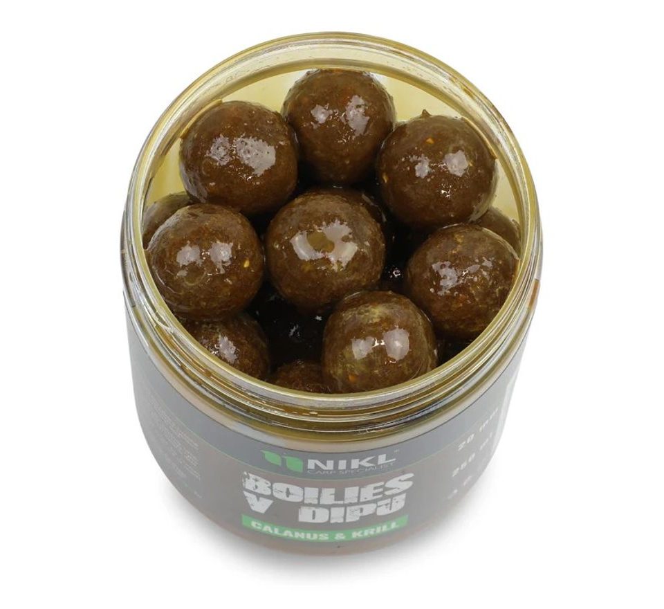 Nikl Boilies v dipe Calanus & Krill 250ml