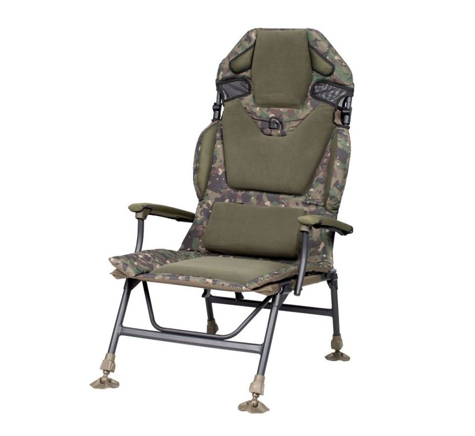 Trakker Křeslo komfortní s područkami Levelite Camo Longback Chair