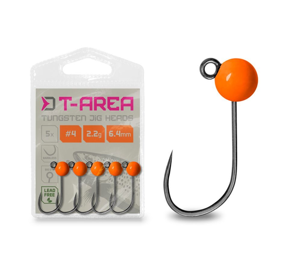 Delphin Jigové hlavičky Wolframové T-Area BL Fluo Oranžové 5ks