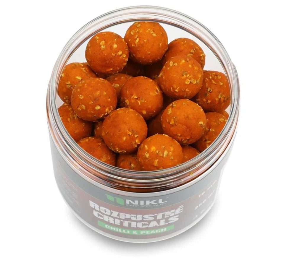 Nikl Rozpustné Criticals boilie Chilli & Peach 250ml