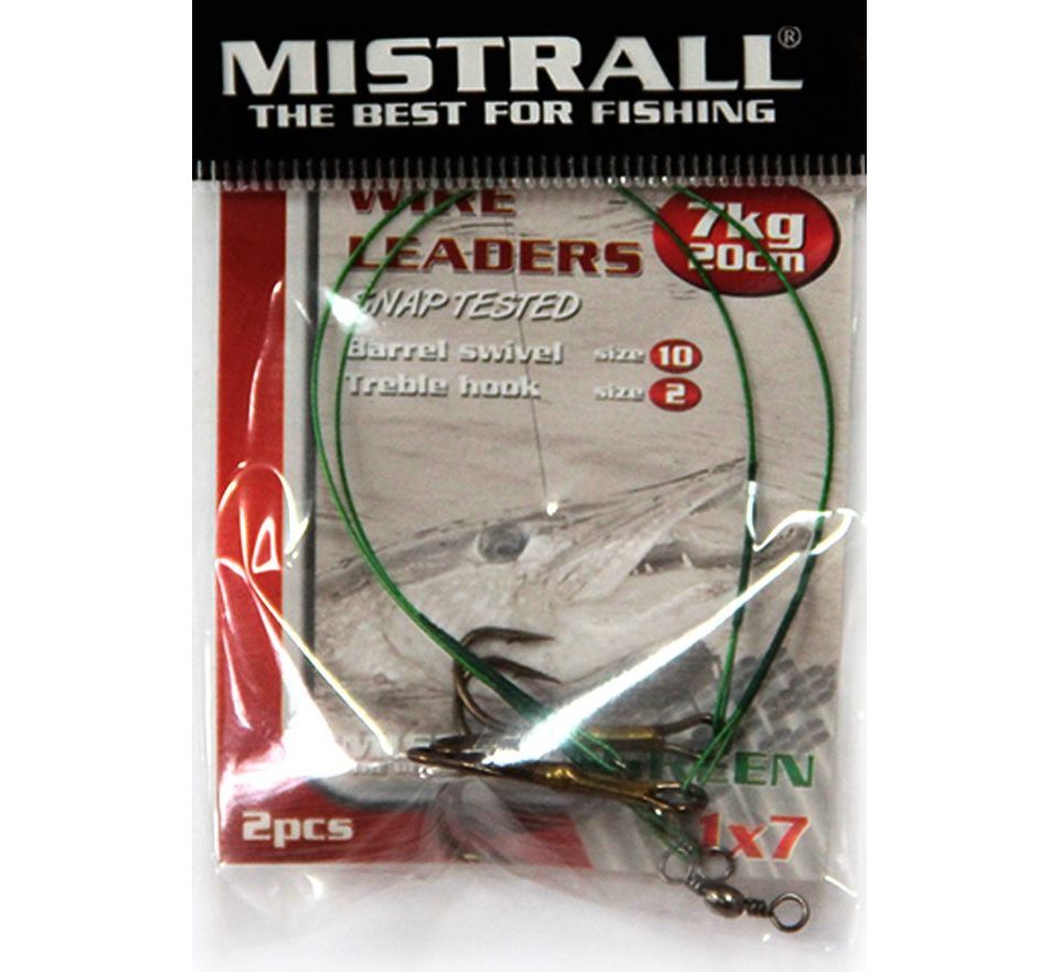 Mistrall Ocelové lanko Návazec s trojháčkem 2ks