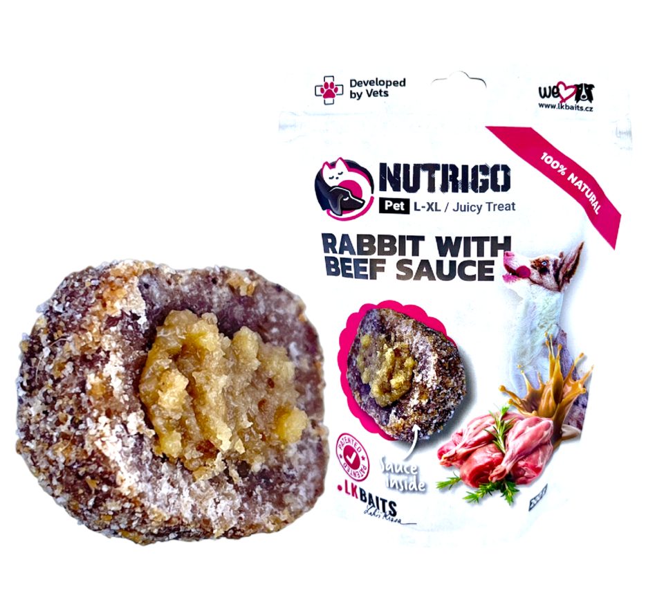 LK Baits Pet Pamlsek Nutrigo Dog Králík s hovězí omáčkou