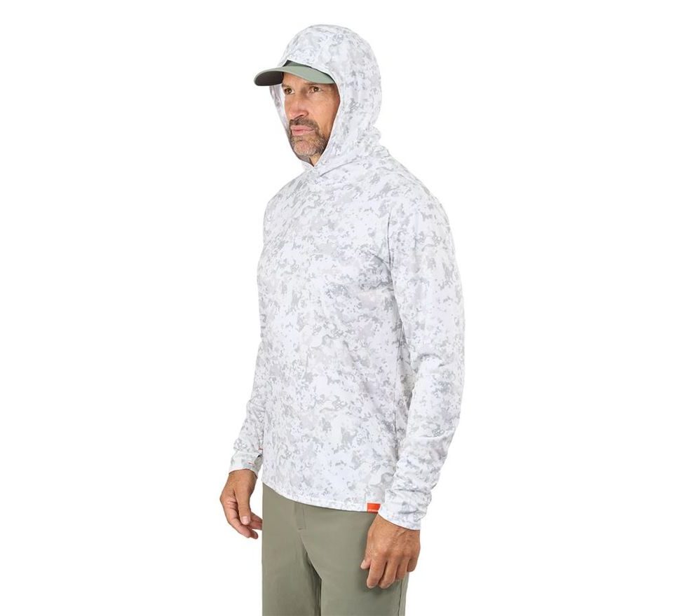 Grundéns UV Tričko Tough Sun Masked Hoodie Squall Camo