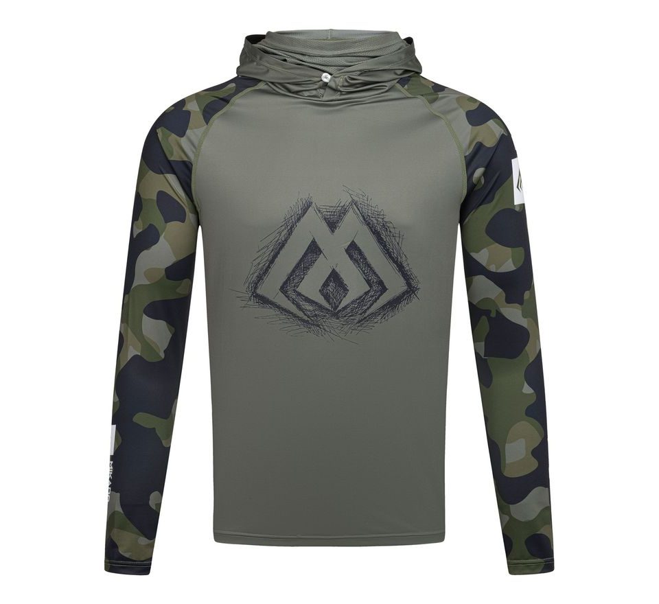 Mikado Mikina s kapucňou a nákrčníkom s UPF filtrom Green Camo