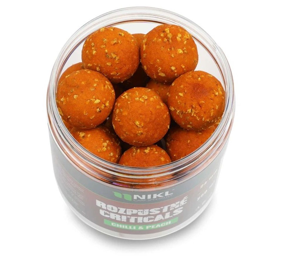 Nikl Rozpustné Criticals boilie Chilli & Peach 250ml