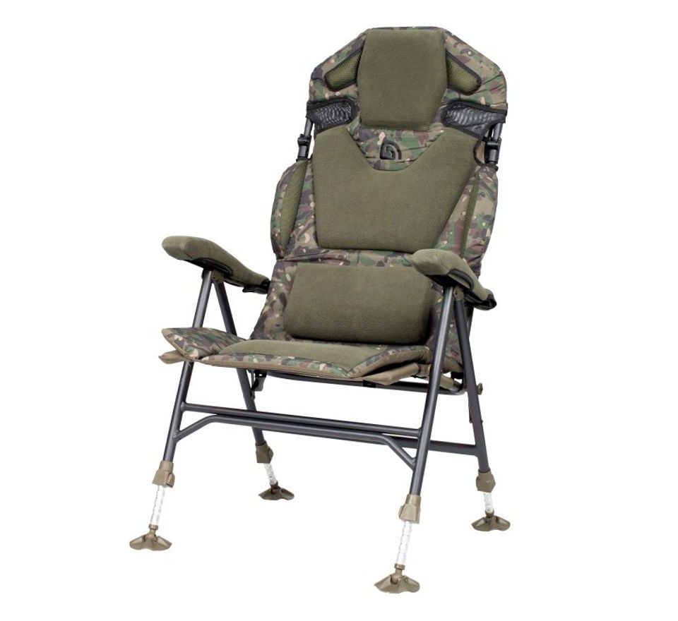 Trakker Křeslo komfortní s područkami Levelite Camo Longback Recliner