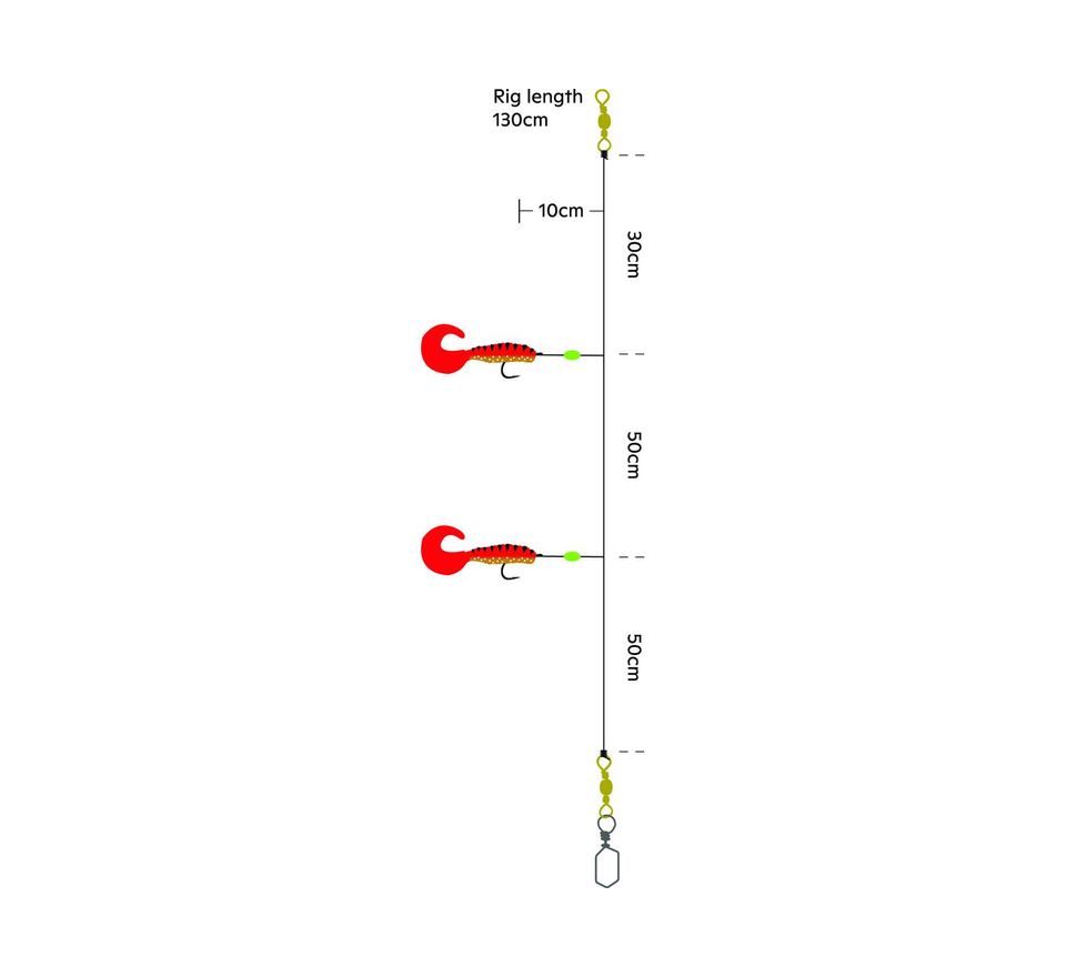 Kinetic Návazec Sabiki Twister XL vel.8/0 Red/Black/Gold