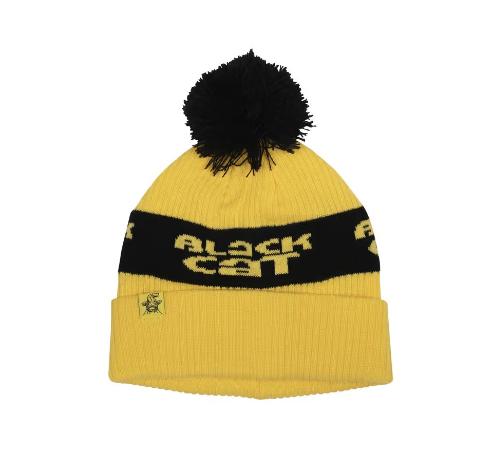 Black Cat Čepice Yellow Bobble Hat