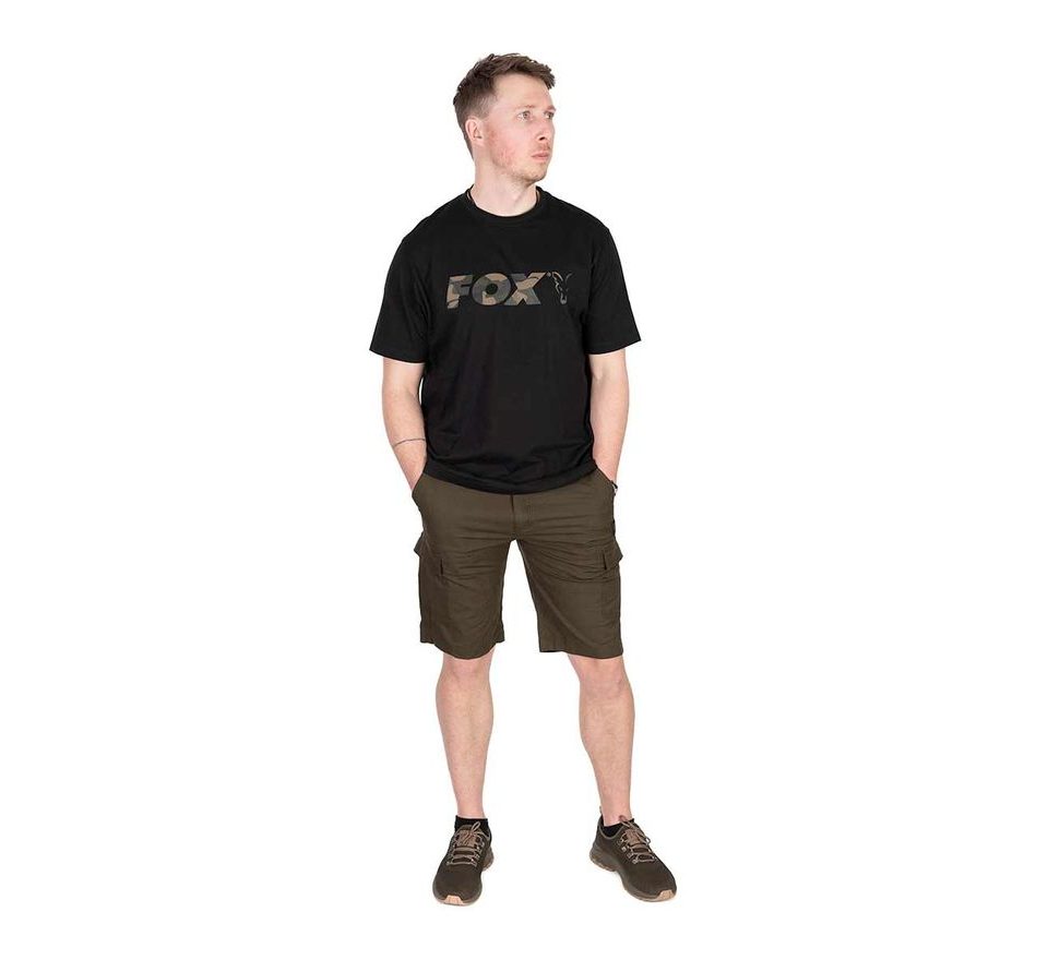 Fox Tričko Black / Camo Logo T-Shirt