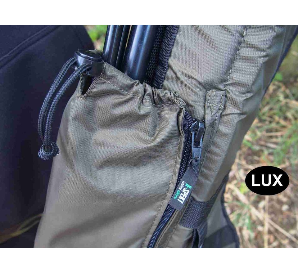 R-Spekt Pouzdro na 2 pruty polstrované khaki Double LUX s kapsou 11´
