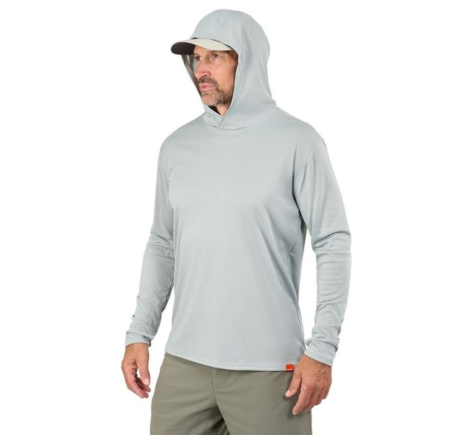 Grundéns UV Tričko Tough Sun Masked Hoodie Iceberg