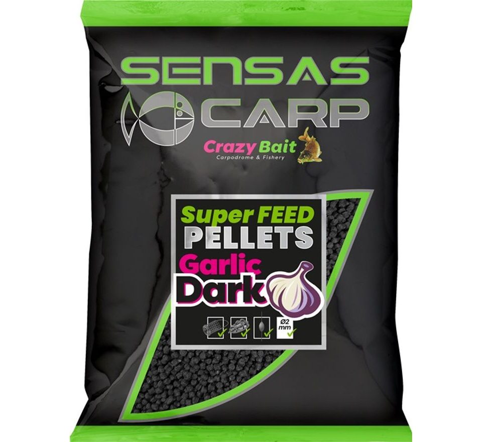 Sensas Pelety Super Feed Garlic Dark 650g