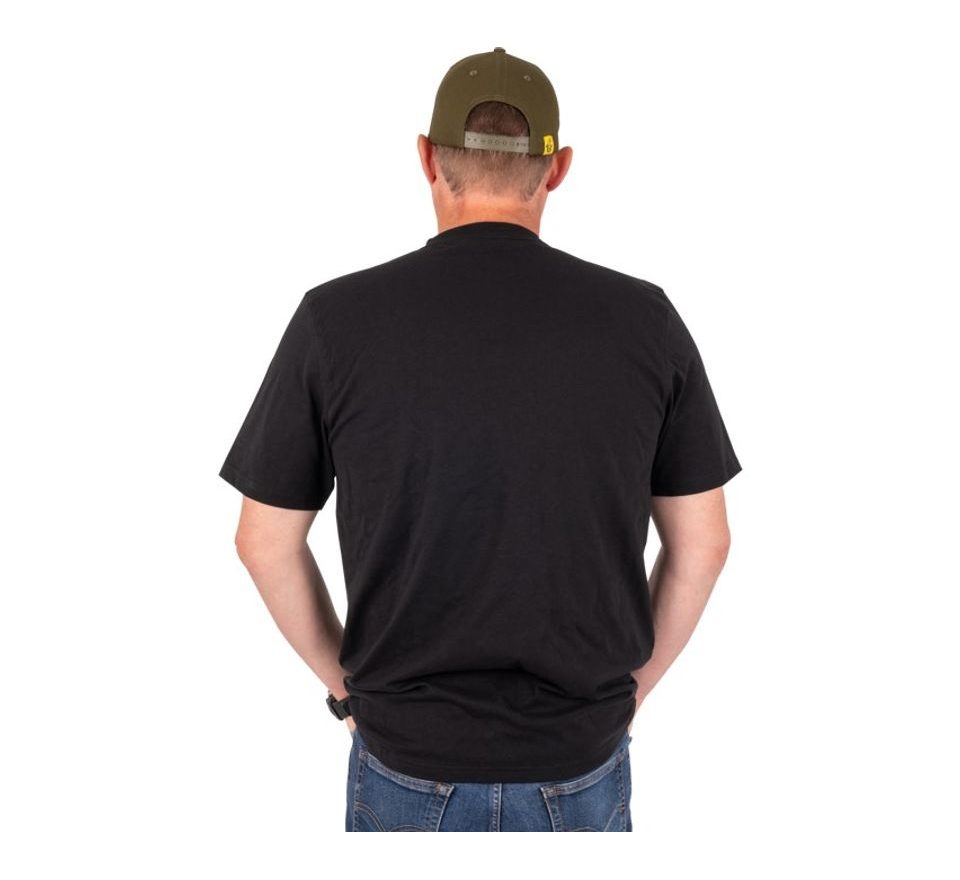 Black Cat Triko Distressed Logo Black Tee