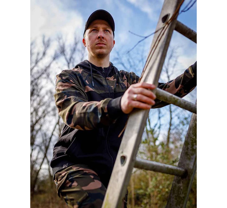 Fox Mikina LW Čierna / Camo Split Zip Hoody