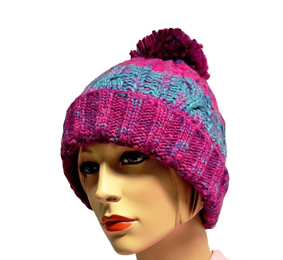 R-Spekt Kulich MAXI PomPom beanie modrovínový