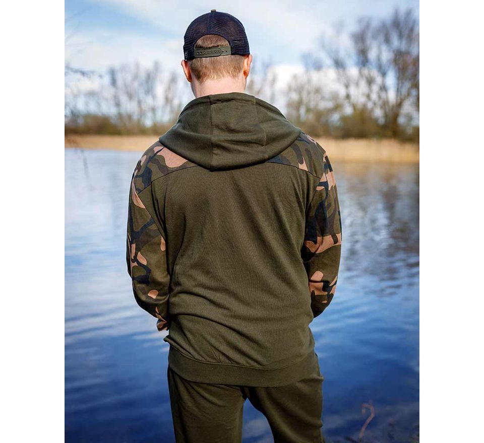 Fox Mikina LW Khaki / Camo Split Zip Hoody