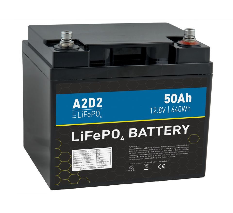 A2D2 Baterie LiFePO4 12,8V 50Ah M6